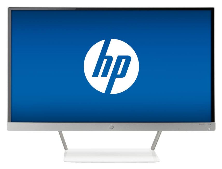 Front. HP - 25" IPS LED HD Monitor - Snow White/Natural Silver.