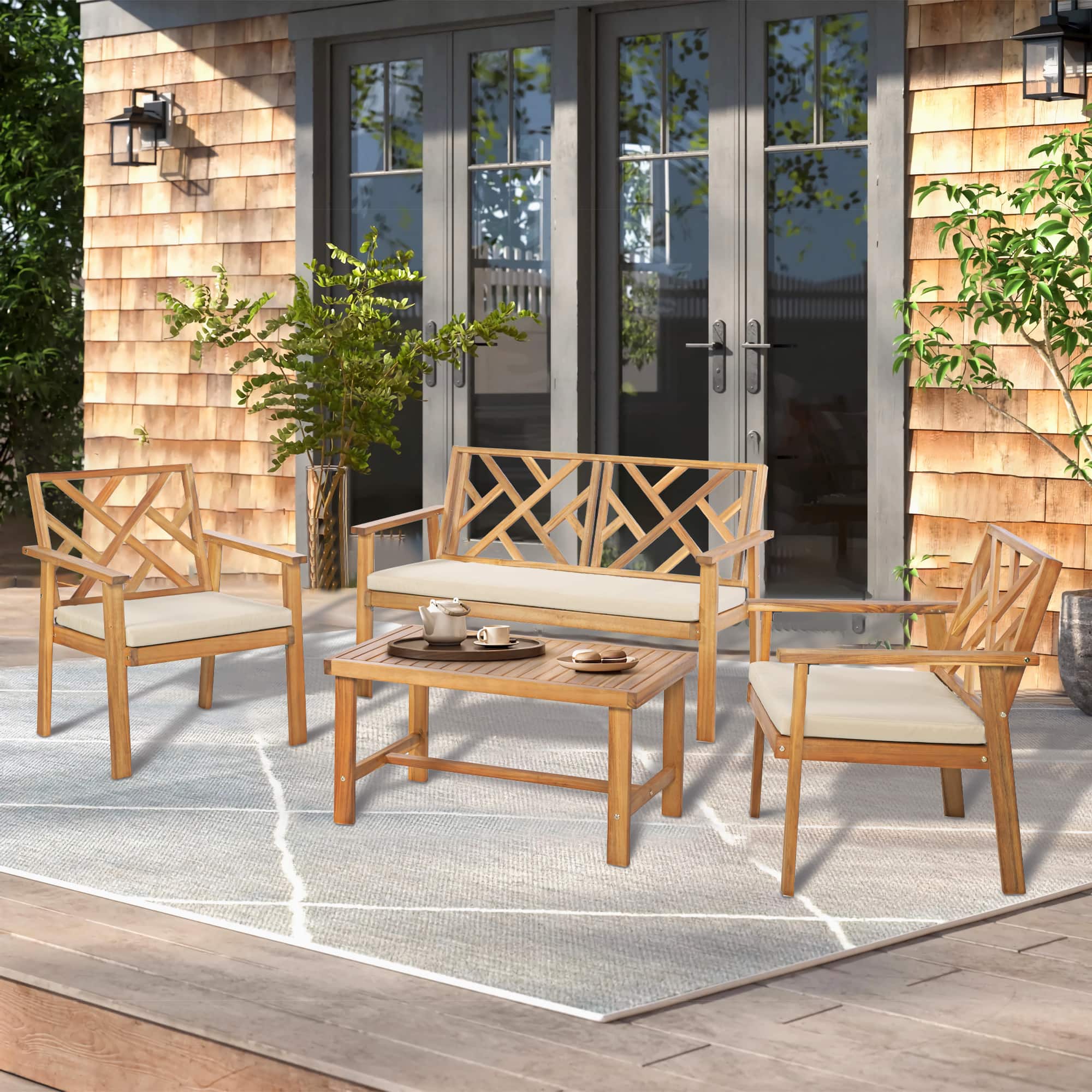 Werph - Outdoor Patio Furniture Set - Khaki