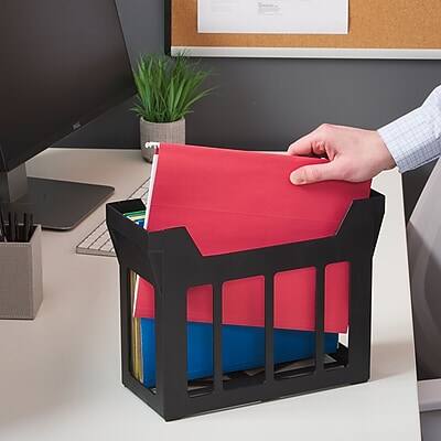 Alt View 5. Staples - Staples File Caddy with File Folders, Open Lid, Letter, Black (10613) - Black.
