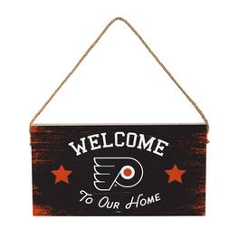 Evergreen Enterprises - Philadelphia Flyers 6" x 11" Welcome Home Wood Wall Sign with Rope Hanger - Multicolor