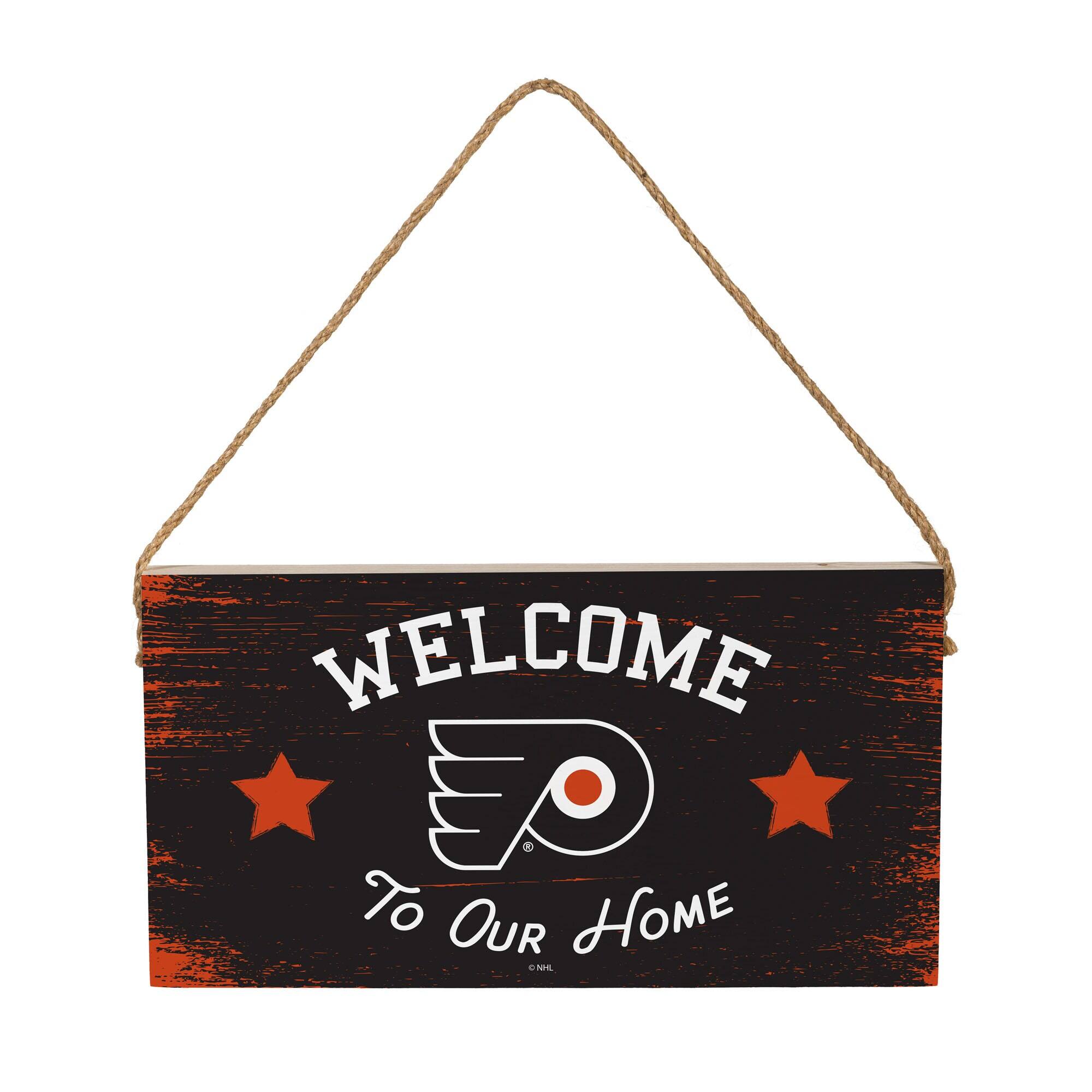 Philadelphia Flyers 6" x 11" Welcome Home Wood Wall Sign with Rope Hanger