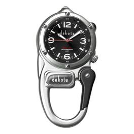 Dakota - Mini Clip Microlight, Clip Watch, Flashlight and Watch, Outdoor Gifts for Men and Women - Antique Silver