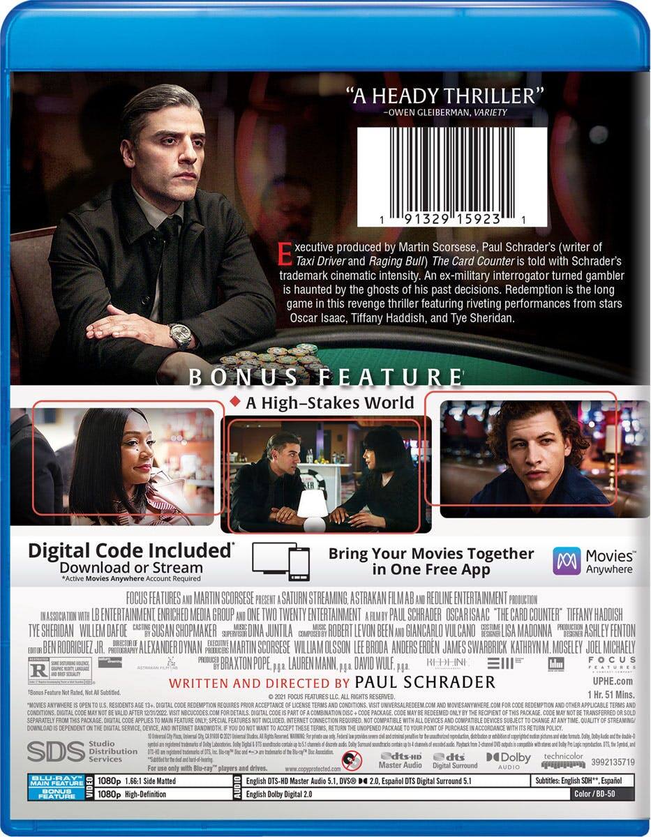 Back. The Card Counter (Blu-ray + Digital Copy) [Blu-ray].