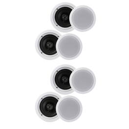 Pyle - PDIC1661RD 6.5 Inch 200 Watt In Ceiling Wall 2 Way Speaker System (2 Pairs) - White