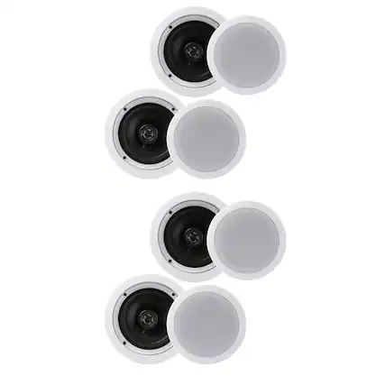 Front. Pyle - Pyle PDIC1661RD 6.5 Inch 200 Watt In Ceiling Wall 2 Way Speaker System (2 Pairs) - White.