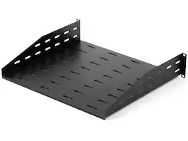 Rosewill - 2U 19-Inch Universal Vented Rack Mount Cantilever Server Cabinet Shelf 16-Inches Deep Black-RSA-2USHF00 - Black