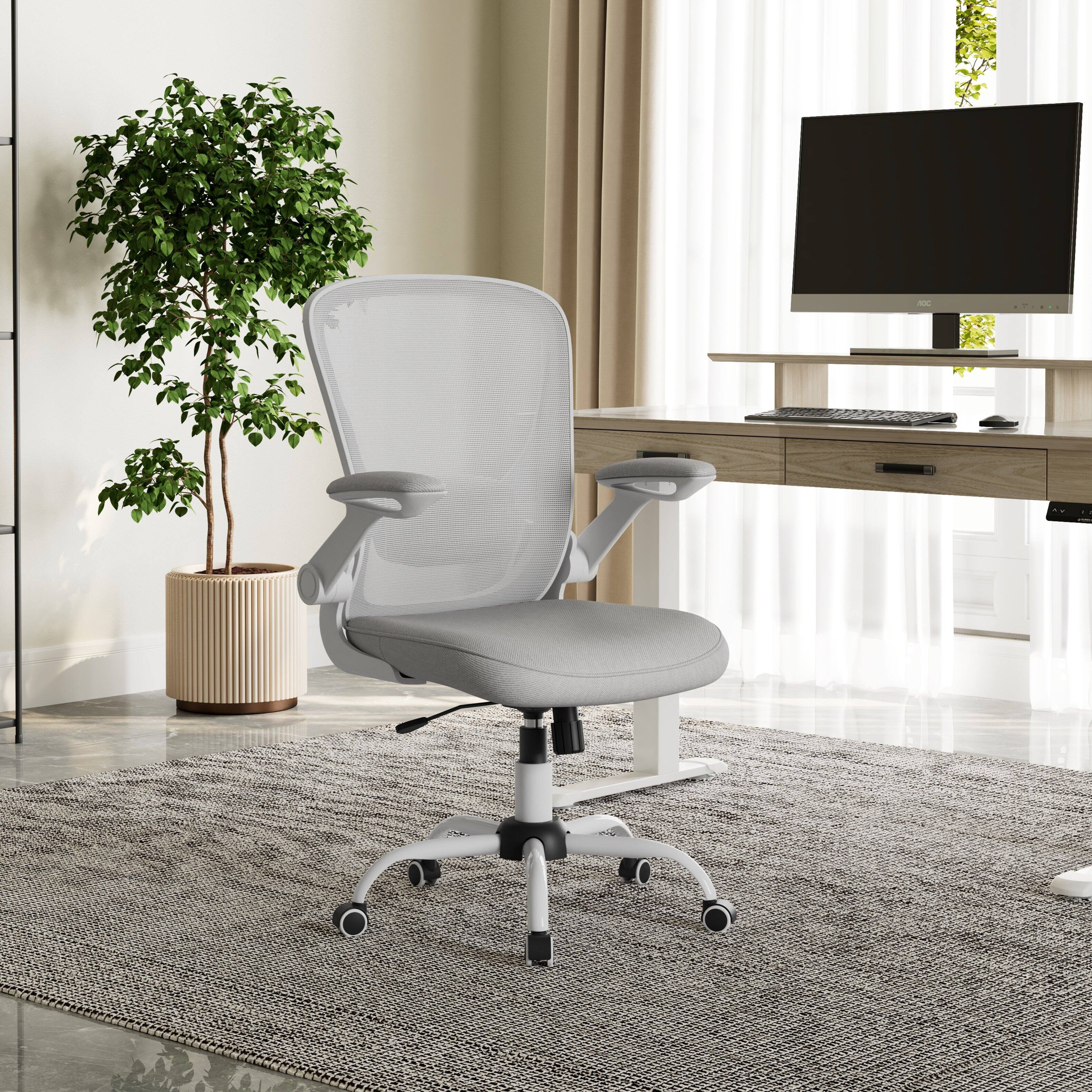 Angle. Eureka Ergonomic - Ergonomic Mesh Office Chair with Adjustable Lumbar Support & Flip-Up Armrests - Grey.