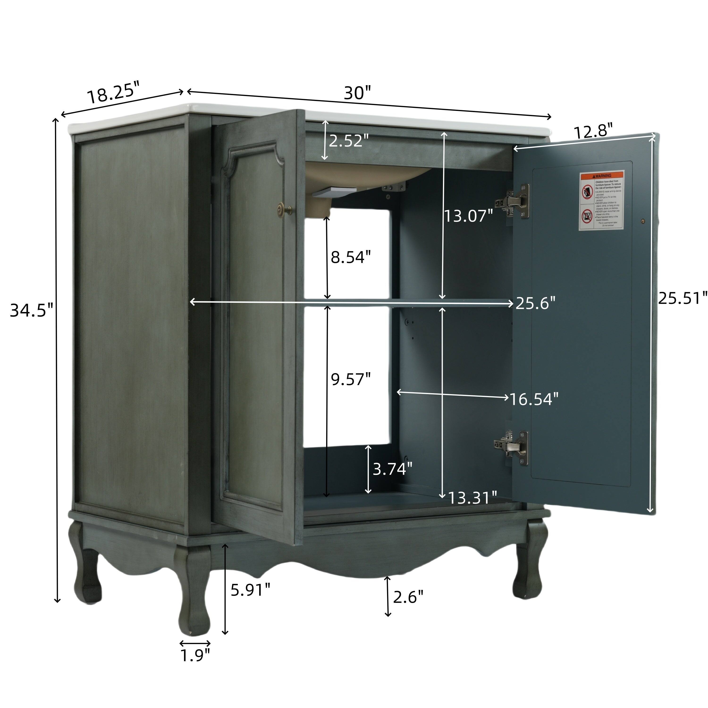 18.25"  
30"  
2.52"  
12.8"  
13.07"  
8.54"  
34.5"  
25.6"  
25.51"  
9.57"  
16.54"  
3.74"  
13.31"  
5.91"  
2.6"  
1.9"