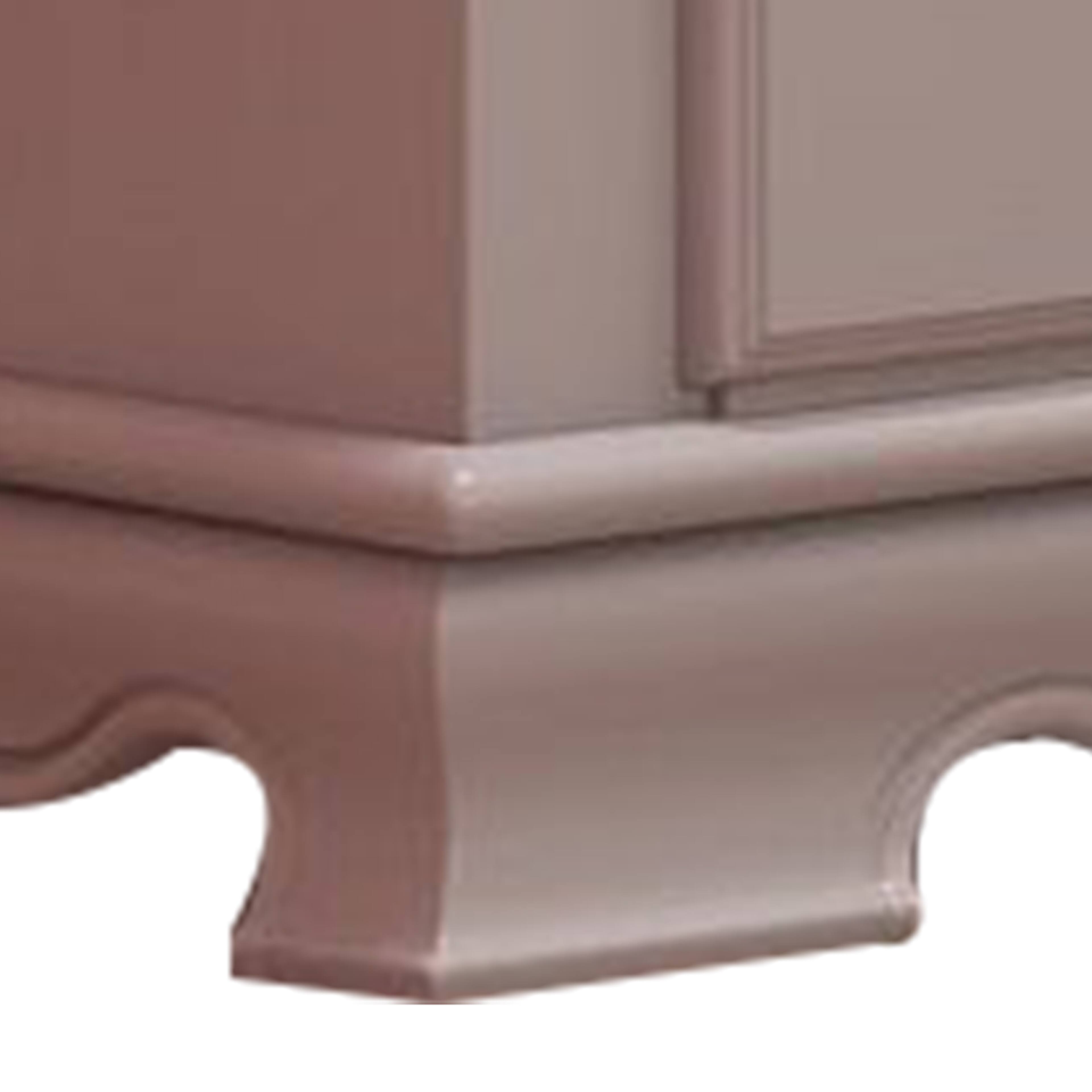 Alt View 3. Manhattan Lane - Auri 27 Inch Nightstand with 2 Drawer, Molded Trim Floral Motifs - White.