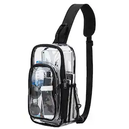 Garnen - Clear Crossbody Bags for Women, Shoulder Bag Sling Bag Fanny Packs, Adjustable Stadium Approved See Through Bag - Black