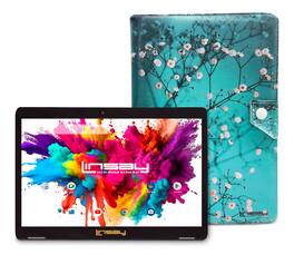 LINSAY - 10.1"Octa Core 128GB Storage Android 15 Tablet with Flowers Marble Case - Red