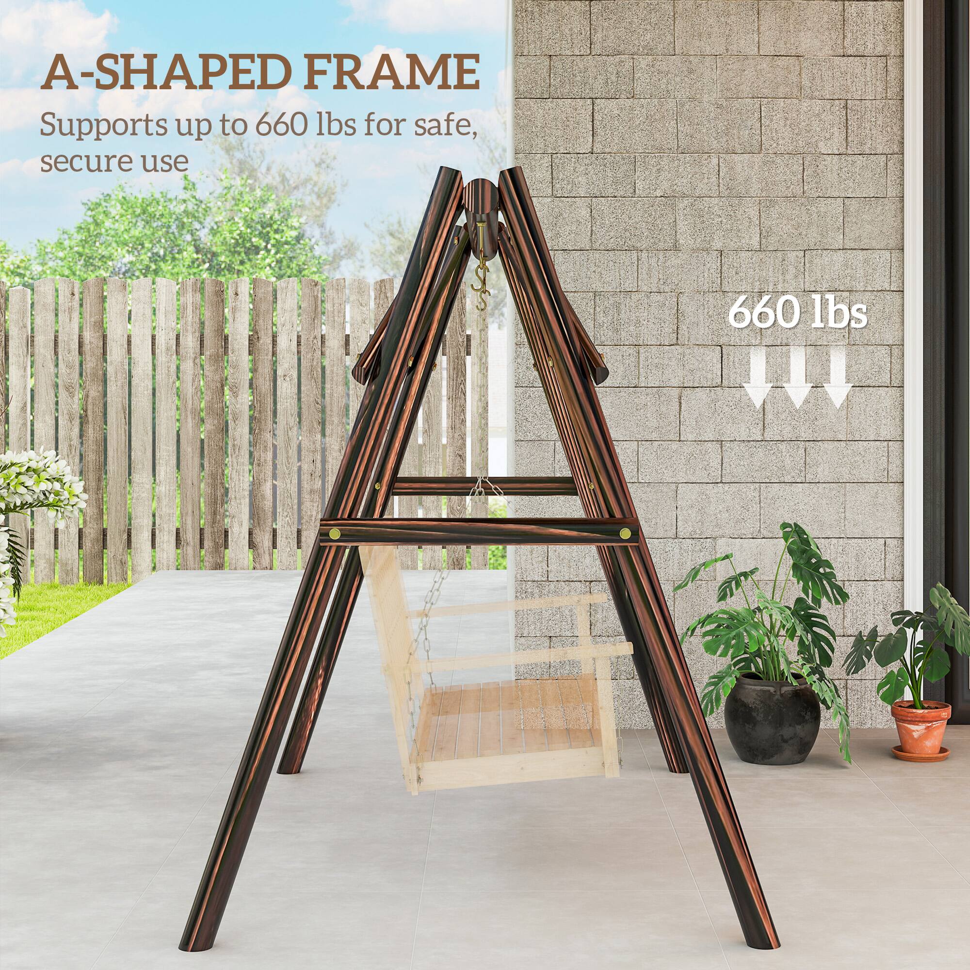 A-SHAPED FRAME  
Supports up to 660 lbs for safe, secure use  
660 lbs