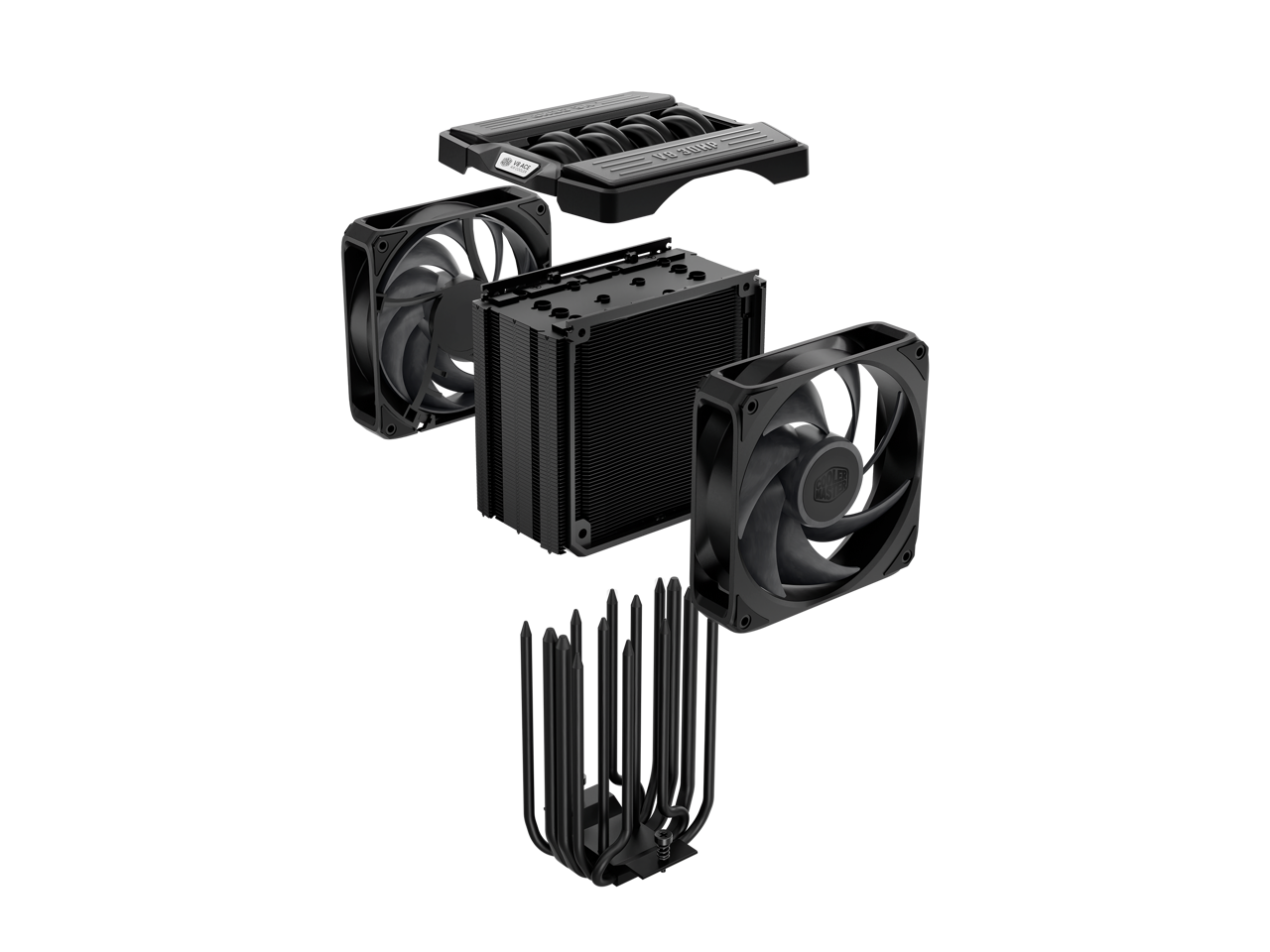 Alt View 1. Cooler Master - Cooler Master V8 ACE 3DHP AMD CPU Air Cooler, 3D Heat Pipe, Dual 120mm PWM Fans, Quiet, AM5/AM4, Black - Black.