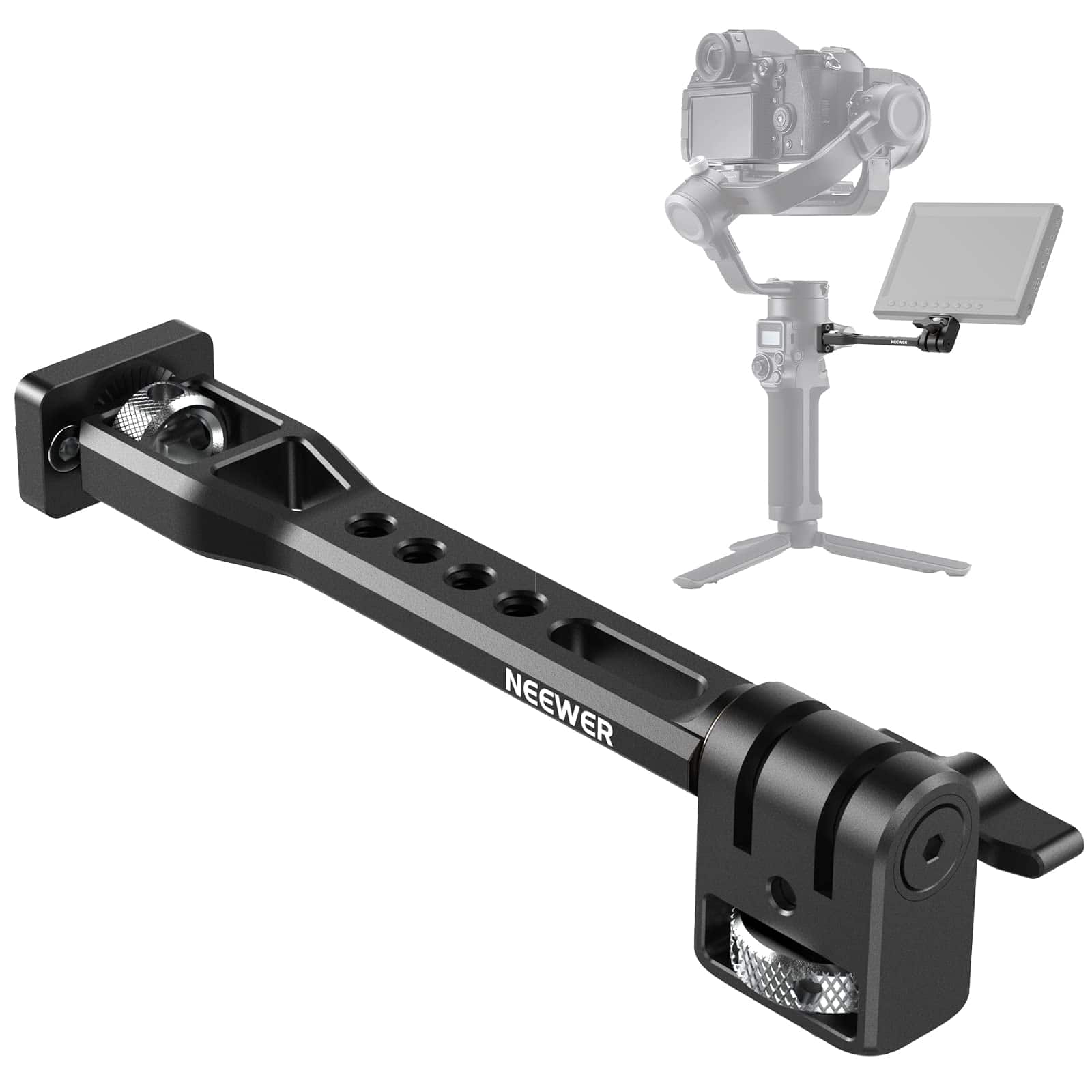 Neewer - 360° Adjustable Field Monitor Mount, 1/4" Thread, for DJI/ZHIYUN/MOZA Gimbals, GA005