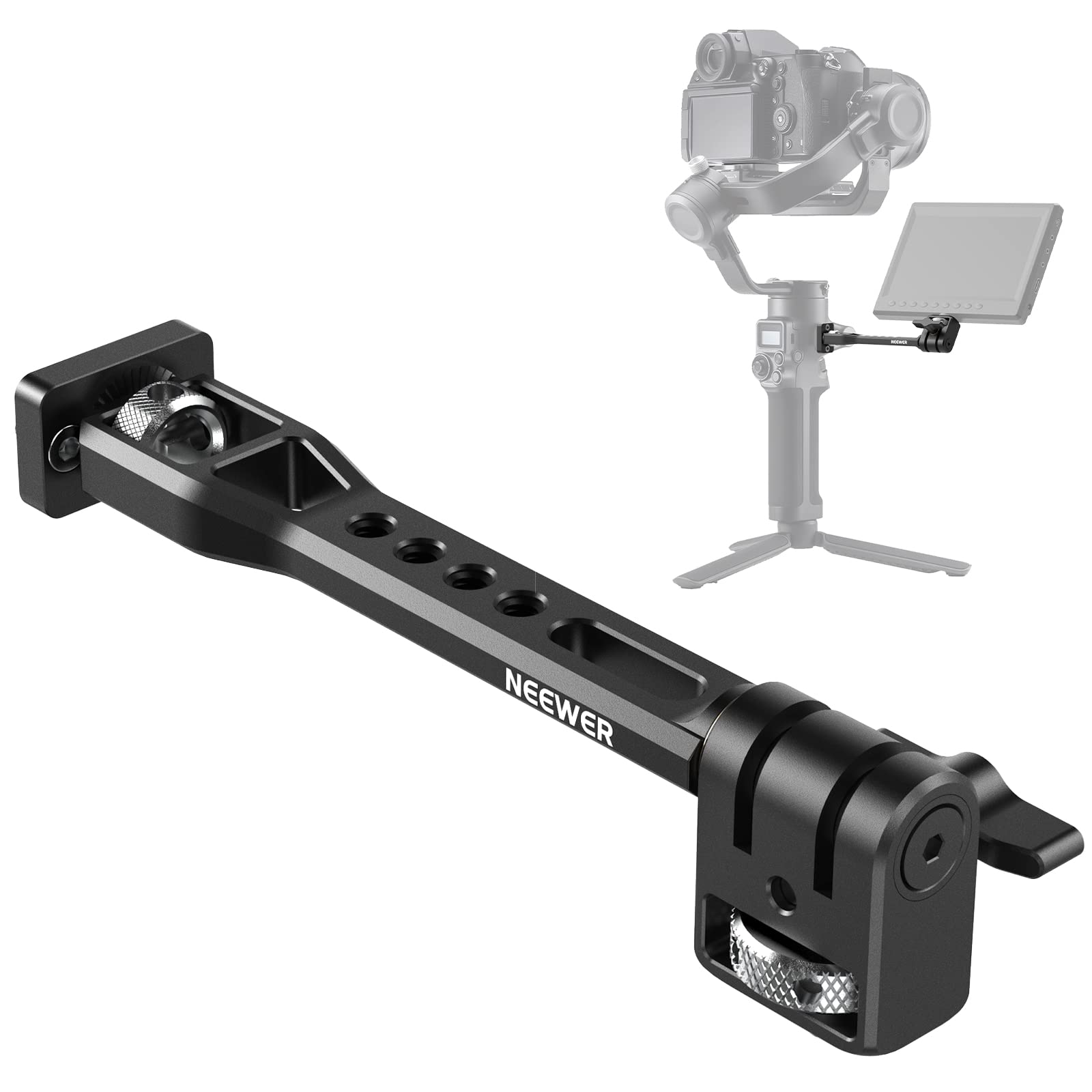 Front. Neewer - 360° Adjustable Field Monitor Mount, 1/4" Thread, for DJI/ZHIYUN/MOZA Gimbals, GA005.