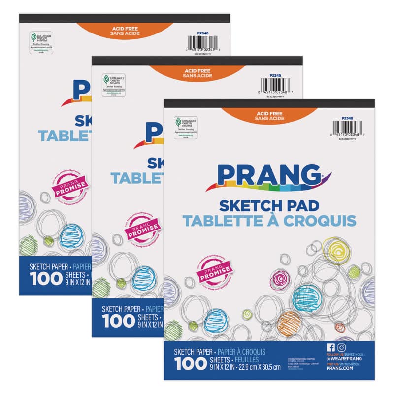 "Prang - Sketch Pad, 9"" x 12"", 100 Sheets, Pack of 3" price history on PriceWatchPro