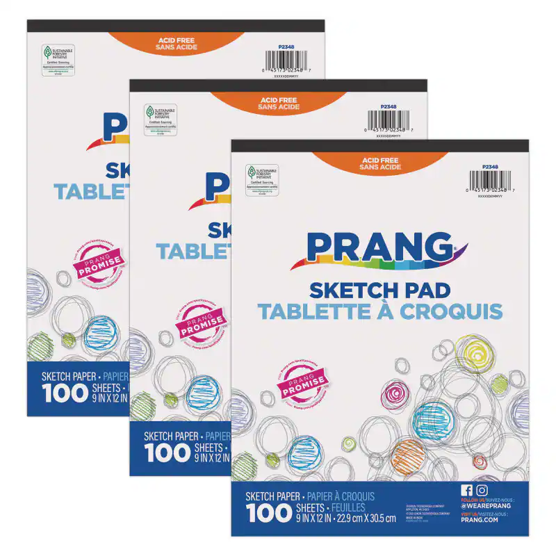 SUSNAN CAE NTA ACID FREE SANS ACIDE P2348  
43173 M RT - ACID FREE SANS ACIDE P2348  
ASIANAR mes NFLANA I P 4 4917 COC 0OSL8 - ACID FREE SANS ACIDE P2348  
SK M WUW TABLE P .  
- S PRANG TABLE PRANG PROMISE SKETCH PAD PRANG TABLETTE CROQUIS PROMISE SKETCH PAPER PAPIER SHEETS 100 9 IN X 12 IN  
- SKETCH PAPER PAPIER SHEETS 100 9 IN X 12 IN  
- SKETCH PAPER PAPIER CROQUIS SHEETS FEUILLES 100 9 IN 12 IN 22.9 cm X 30.5 cm  
FACE A SuN2 SNON #WEAREPRANG  
VISITEZ-NOUS PRANG.COM
