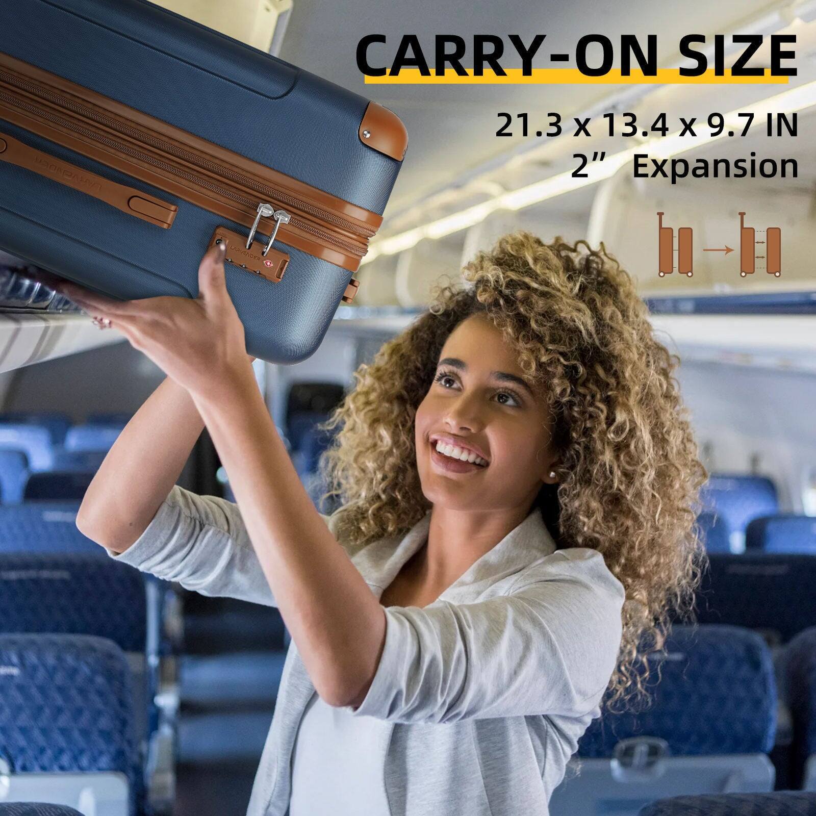 CARRY-ON SIZE  
21.3 x 13.4 x 9.7 IN  
2" Expansion
