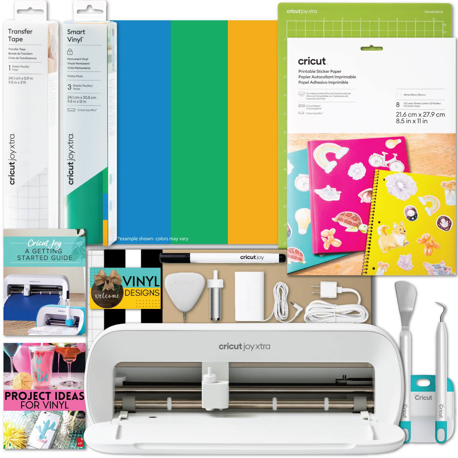 Cricut - Joy Xtra Electric Die-Cutting Machine with Printable Sticker and Vinyl Bundle