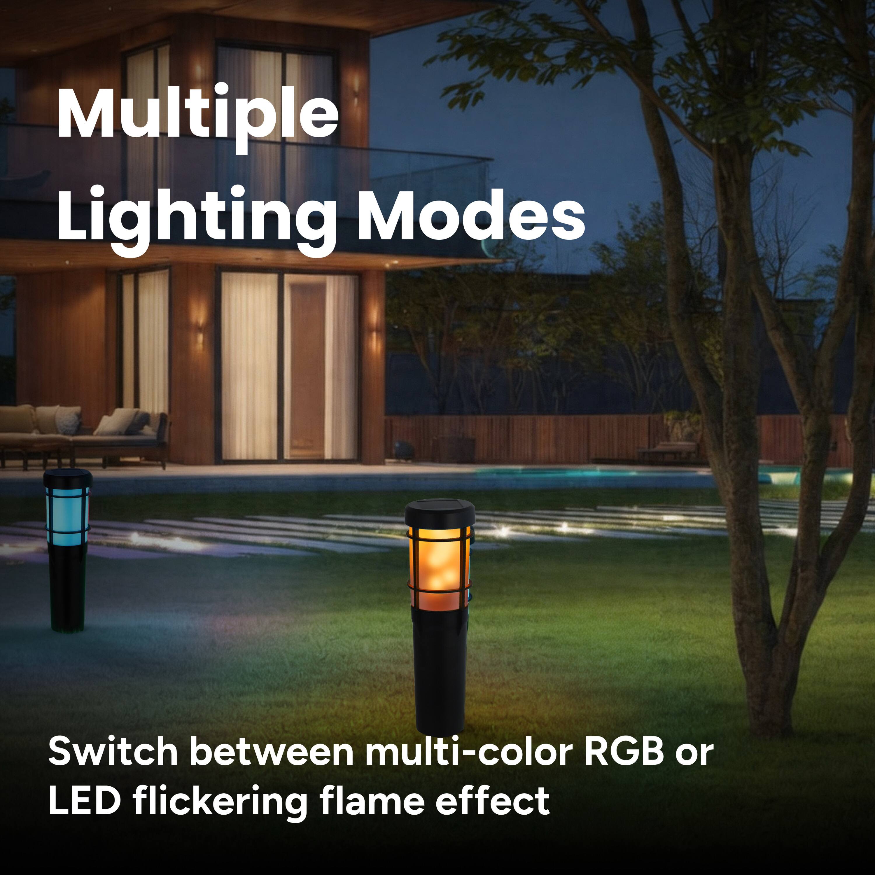Multiple Lighting Modes

Switch between multi-color RGB or LED flickering flame effect
