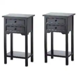 Hivvago - Set of 2 Nightstand Side Tables / End Table - Black