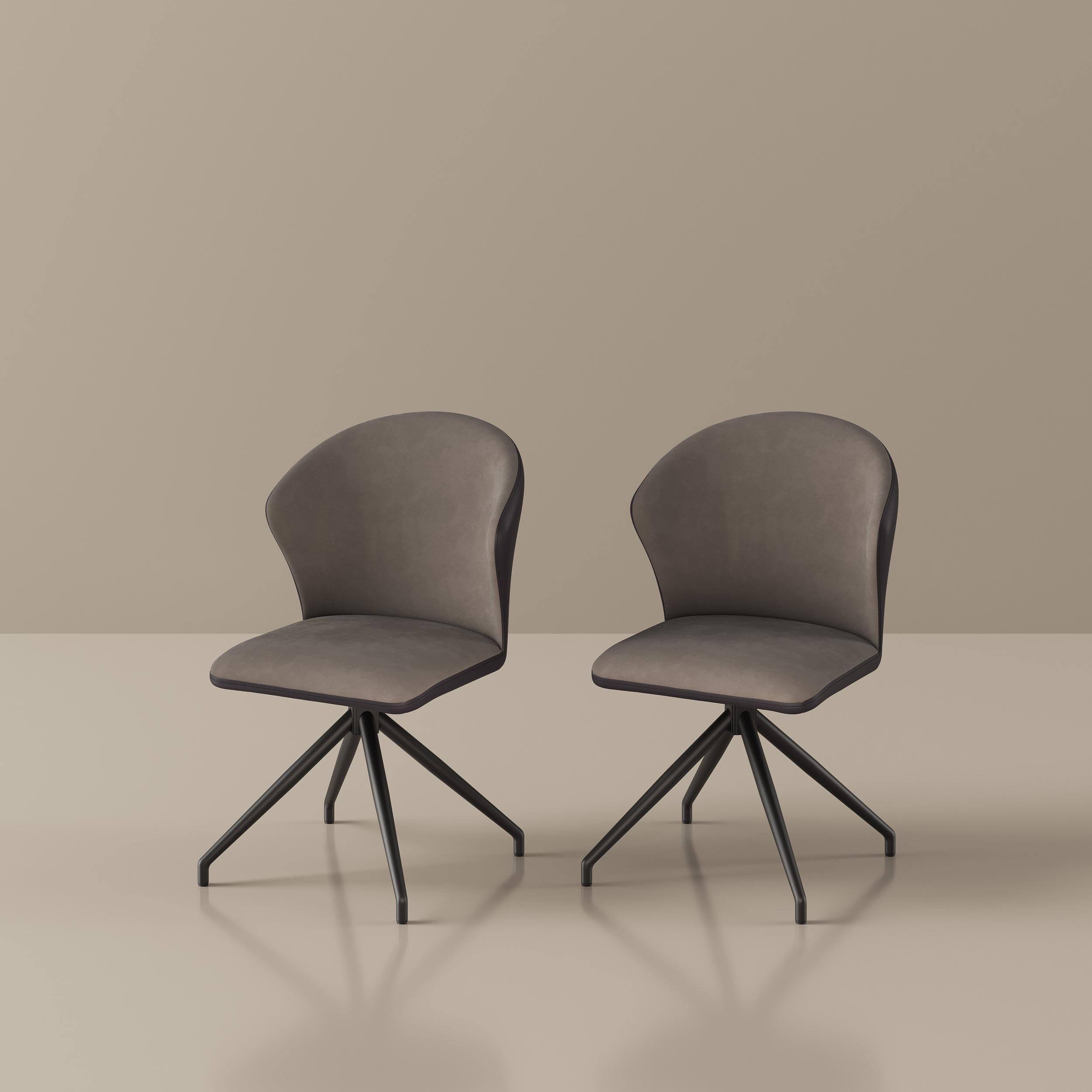 Alt View 7. POVISON - Modern Upholstered Dining Chairs Set of 2, Accent Chairs for Living Room & Bedroom Home Office Chairs, Coffee & Brown - Coffee & Brown.