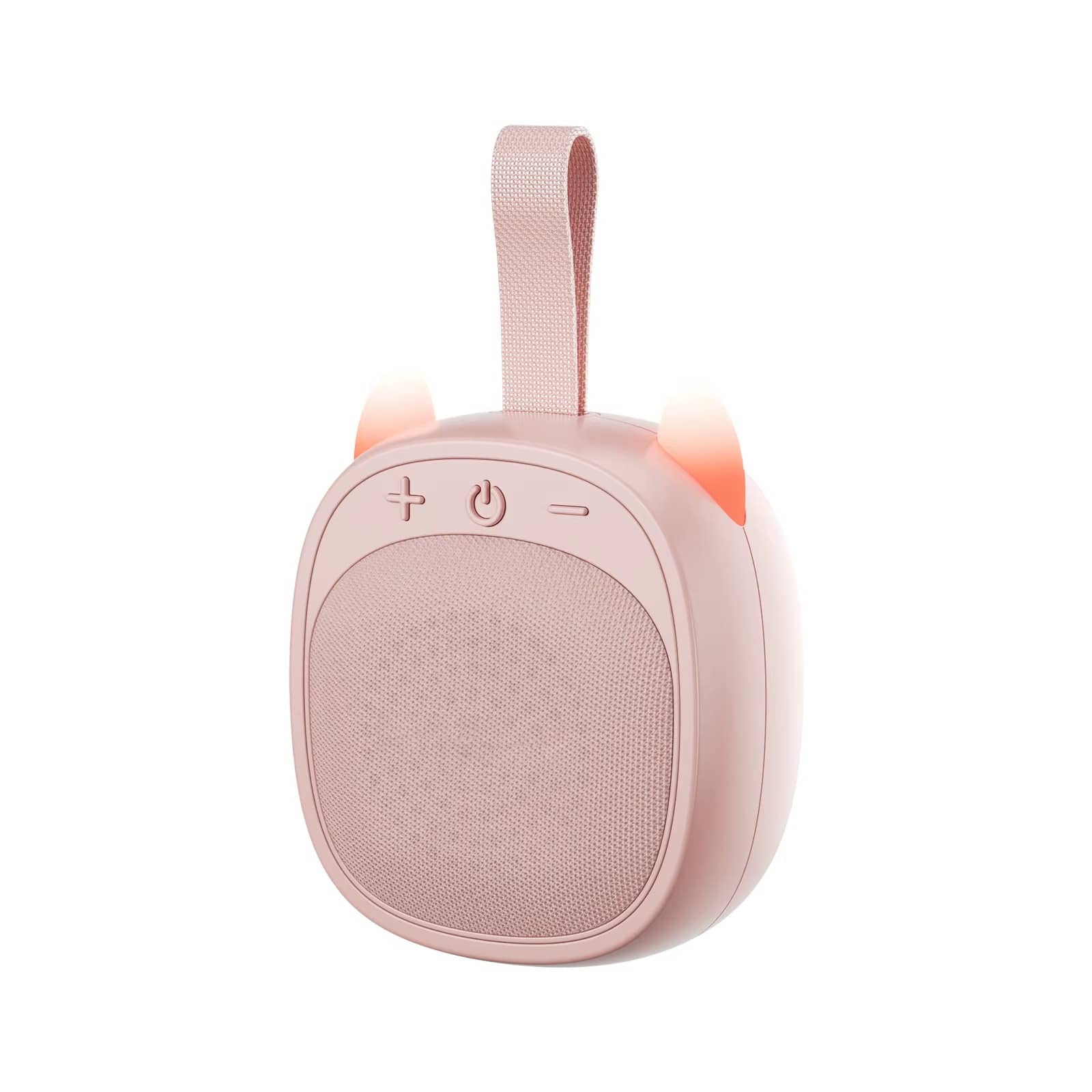 PRIMEPLUS - Bluetooth 5.4 Cute Cat Ear Portable Bluetooth Speaker with TWS Pairing 5W Sound and Lanyard for Travel and Desk - Pink