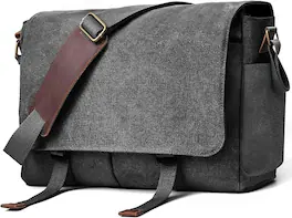 Vulpecula Spade - Messenger Bag for men Laptop Bag UnisexRetro Canvas Bag14-15.6 inches - Black