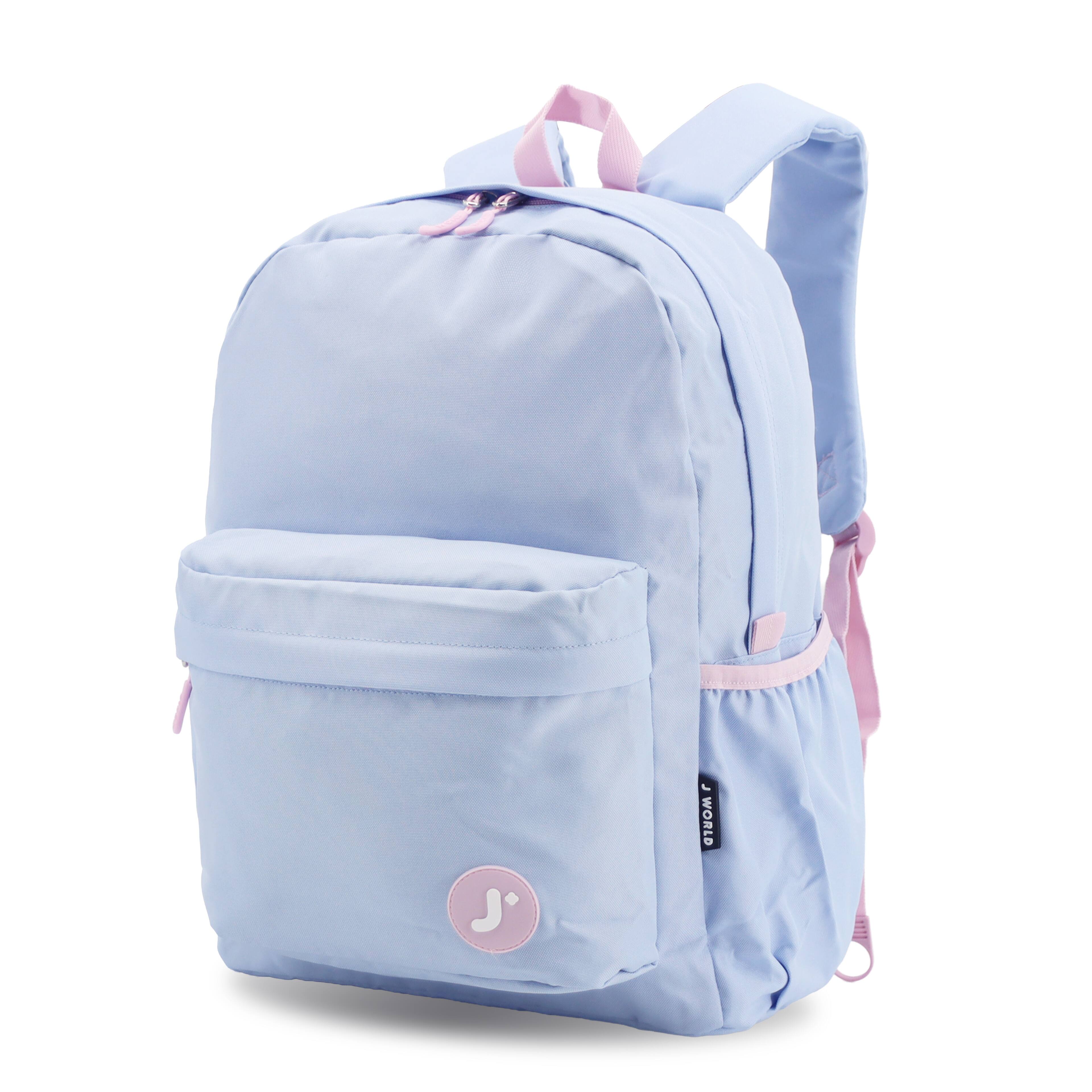 Angle. J World - J World Unisex Oz 17" Daily Backpack For School And Travel - Baby Blue - BABY BLUE.
