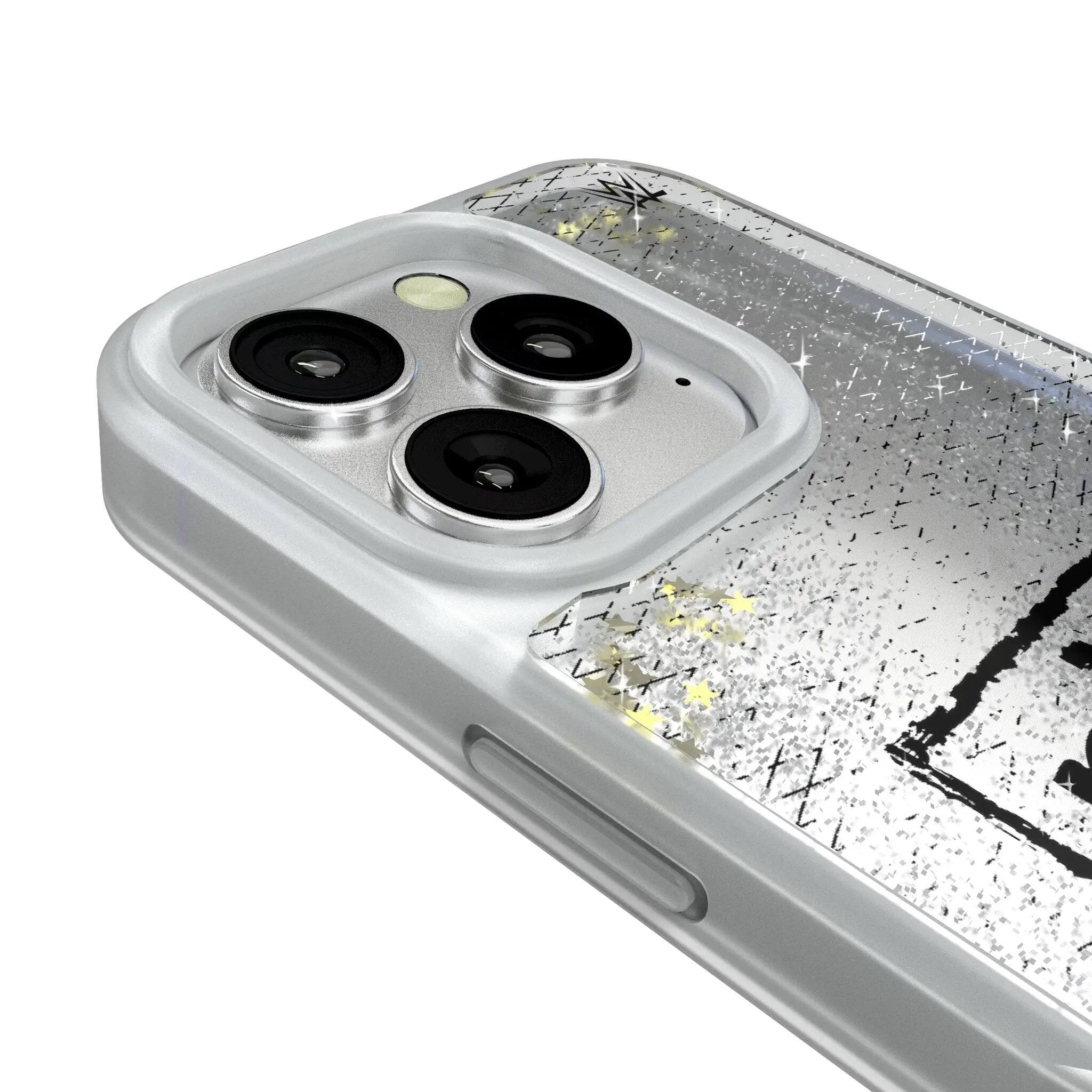 Left. Keyscaper - WWE Steel Glitter Phone Case - Apple iPhone 16 Pro Max - New World Order.
