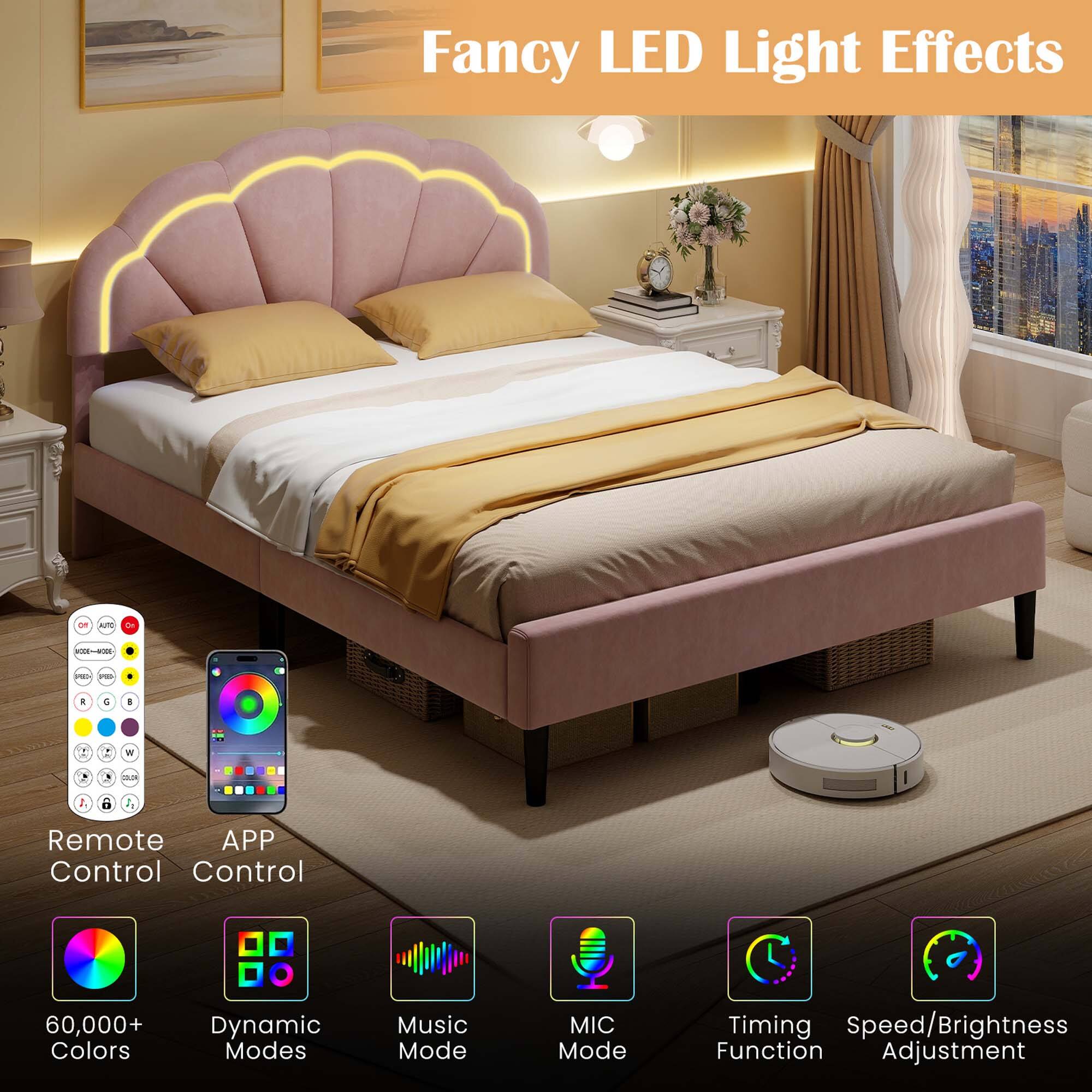 Fancy LED Light Effects:

* Remote APP Control
* 60,000+ Colors
* Dynamic Modes
* Music Mode
* MIC Mode
* Timing Speed/Brightness Function Adjustment