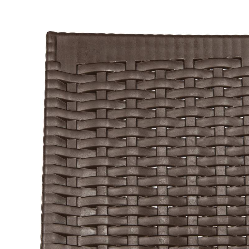 Alt View 4. LeisureMod - Mace 4-Pieces Modern Woven Pattern Dining Chairs - Waterproof Stackable Indoor Outdoor Patio Chairs - Brown.