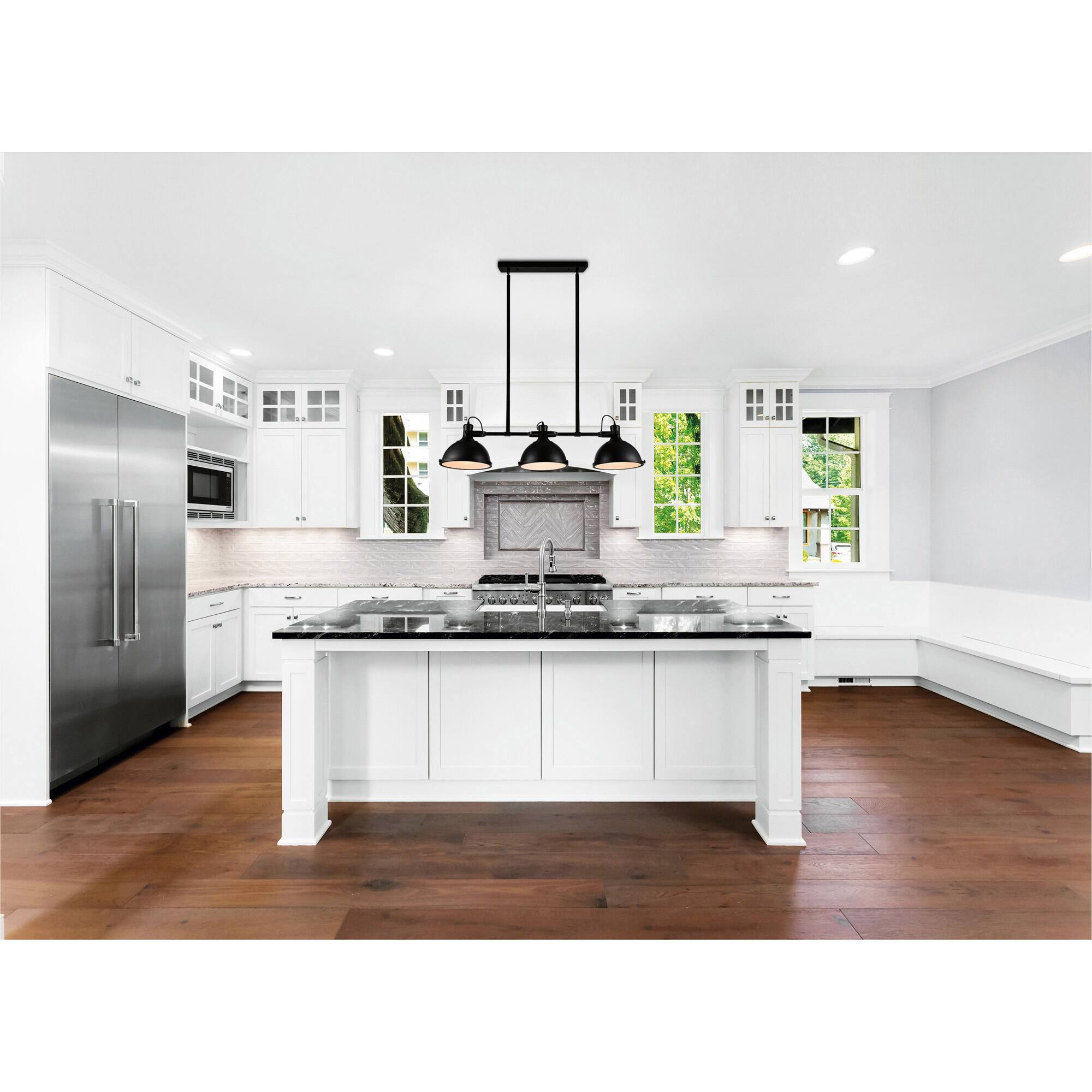 Alt View 2. CWI Lighting - Strum 3 Light Island Chandelier With Black Finish - Black.