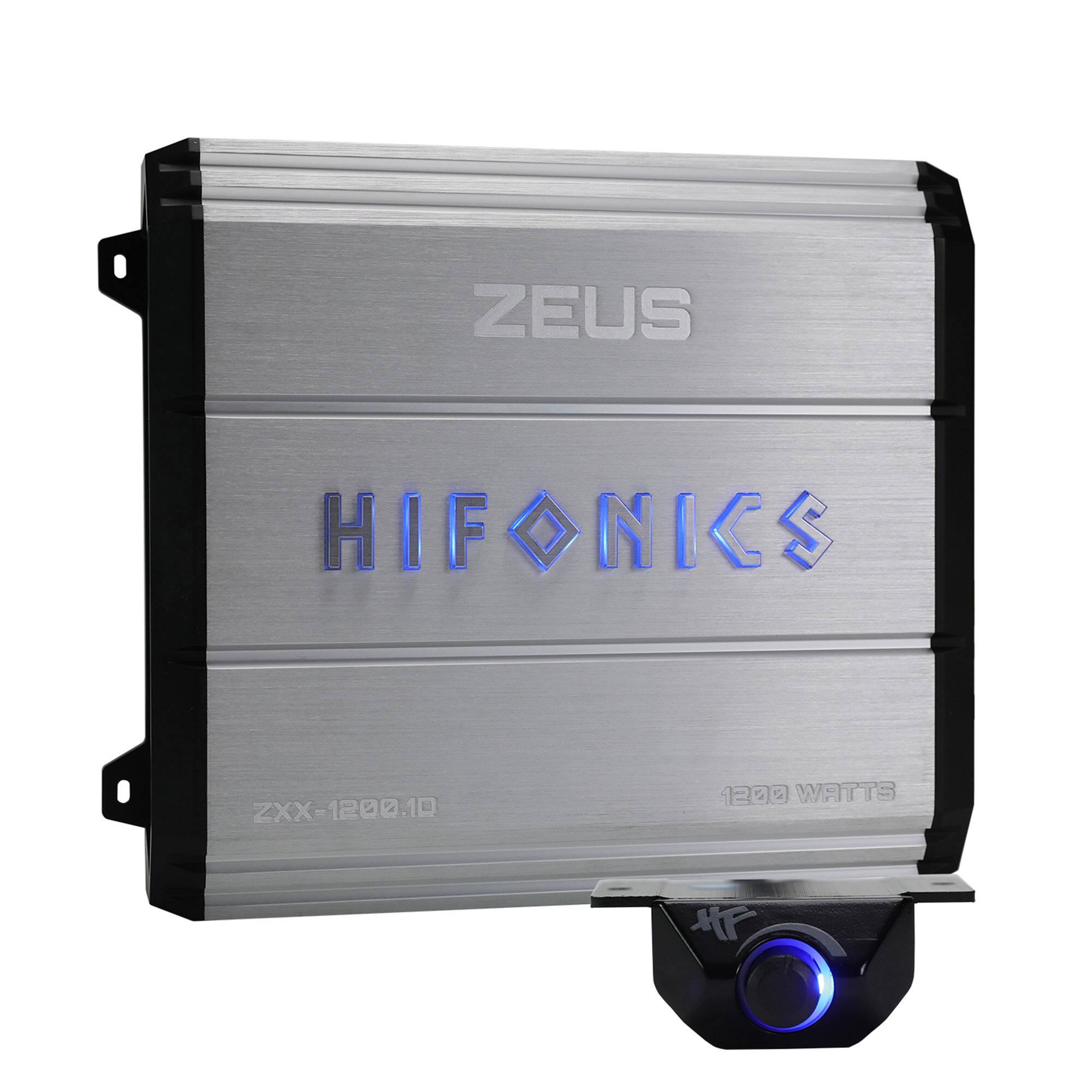 Hifonics - Zeus 1200W Max Class D Monoblock Car Audio Amp & Bass Knob, ZXX-1200.1D - Silver