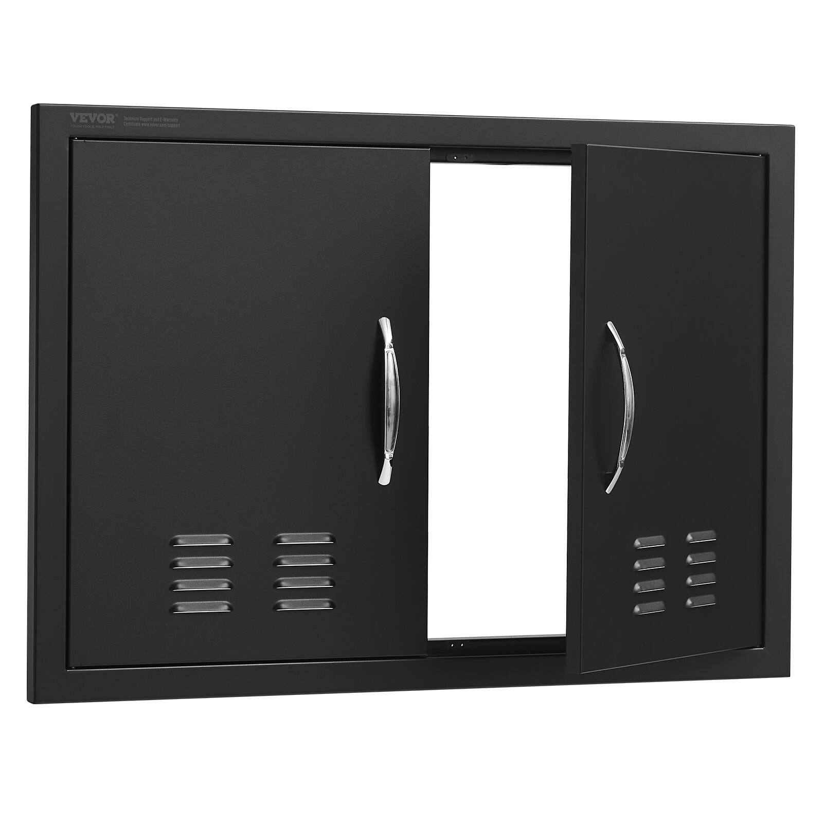 Alt View 5. VEVOR - BBQ Access Door, 30W x 21H Inch Double Outdoor Kitchen Door, Cold Plate Flush Mount Door, Wall Vertical Door - Black.