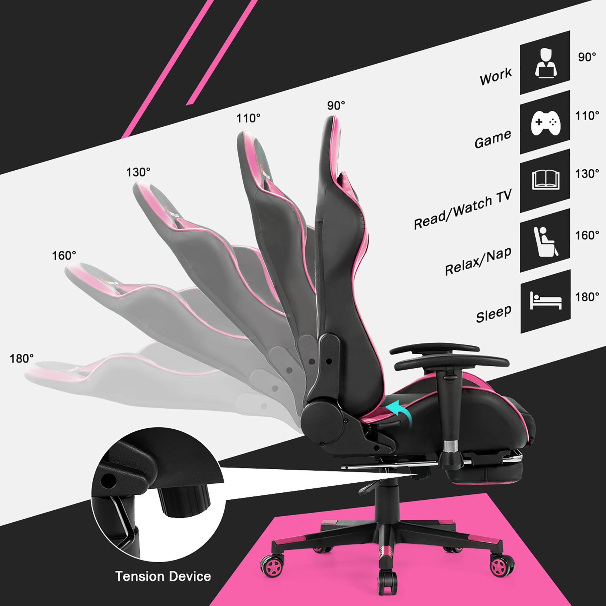 The text on the image is grouped as follows:
110 90 Work Game + 90 110 160 130 TV Read/Watch Relax/Nap Sleep 130 160 180 180 Tension Device
The corrected text is:
110 90 Work Game + 90 110 160 130 TV Read/Watch Relax/Nap Sleep 130 160 180 180 Tension Device