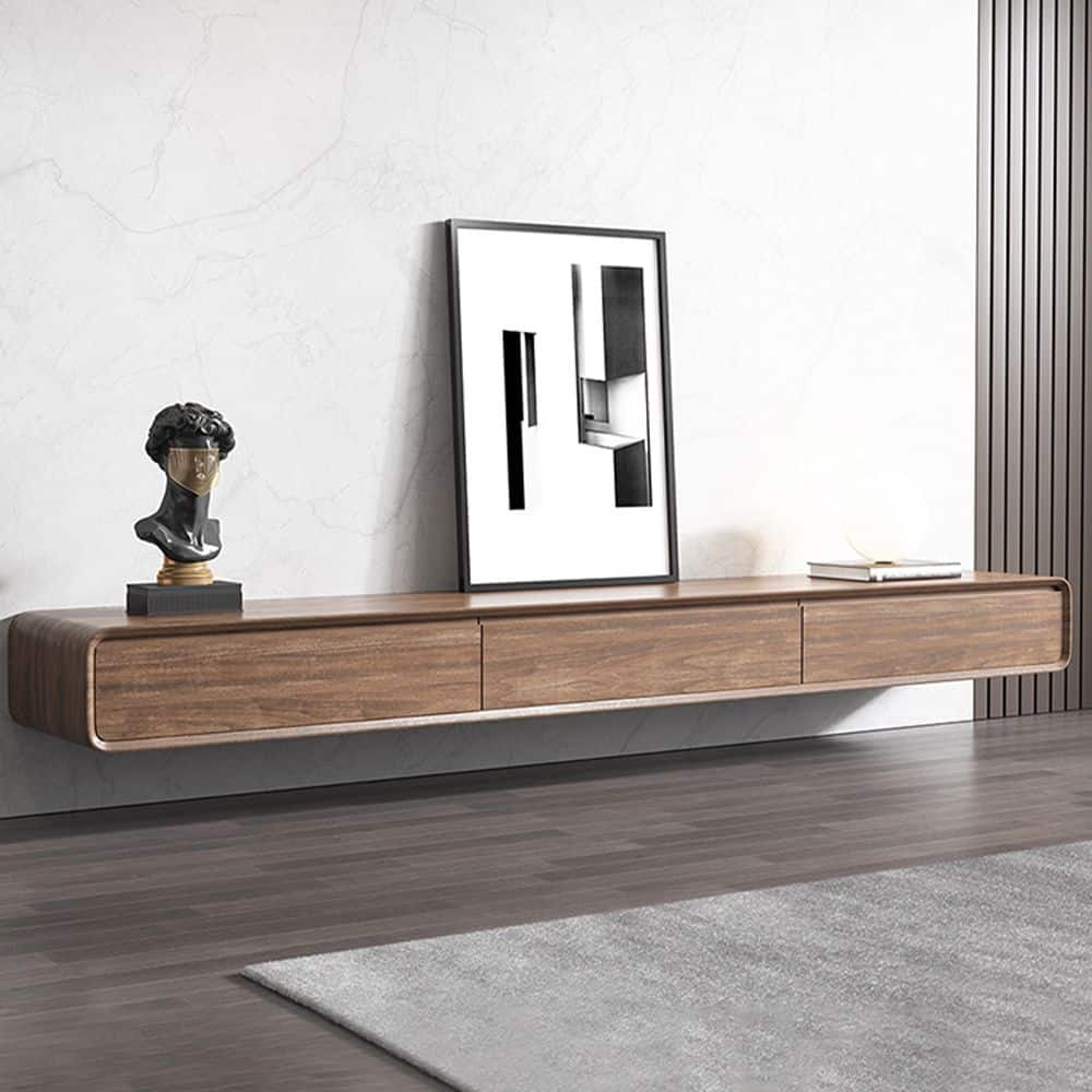 POVISON - 79" Minimalist Floating TV Stand - Brown