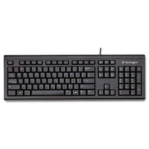 Front. Kensington - Kensington K64370A Keyboard for Life Slim Spill-Safe Keyboard, 104 Keys - Black - Black.
