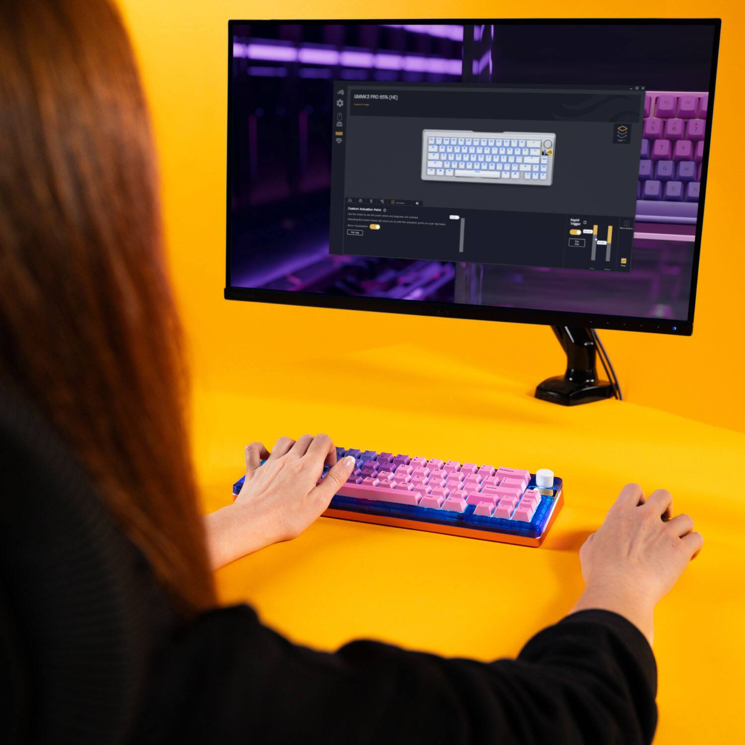 Alt View 18. Glorious - GPBT Gradient Universal Keycap Set Compatible with Most 100% 85% 80% TKL 60% Compact 75% Mechanical Keyboards - Nebula V2.