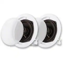 Acoustic Audio by Goldwood - R-191 in Ceiling/in Wall Speaker Pair 2 Way Home Theater Surround Speakers - Paintable White