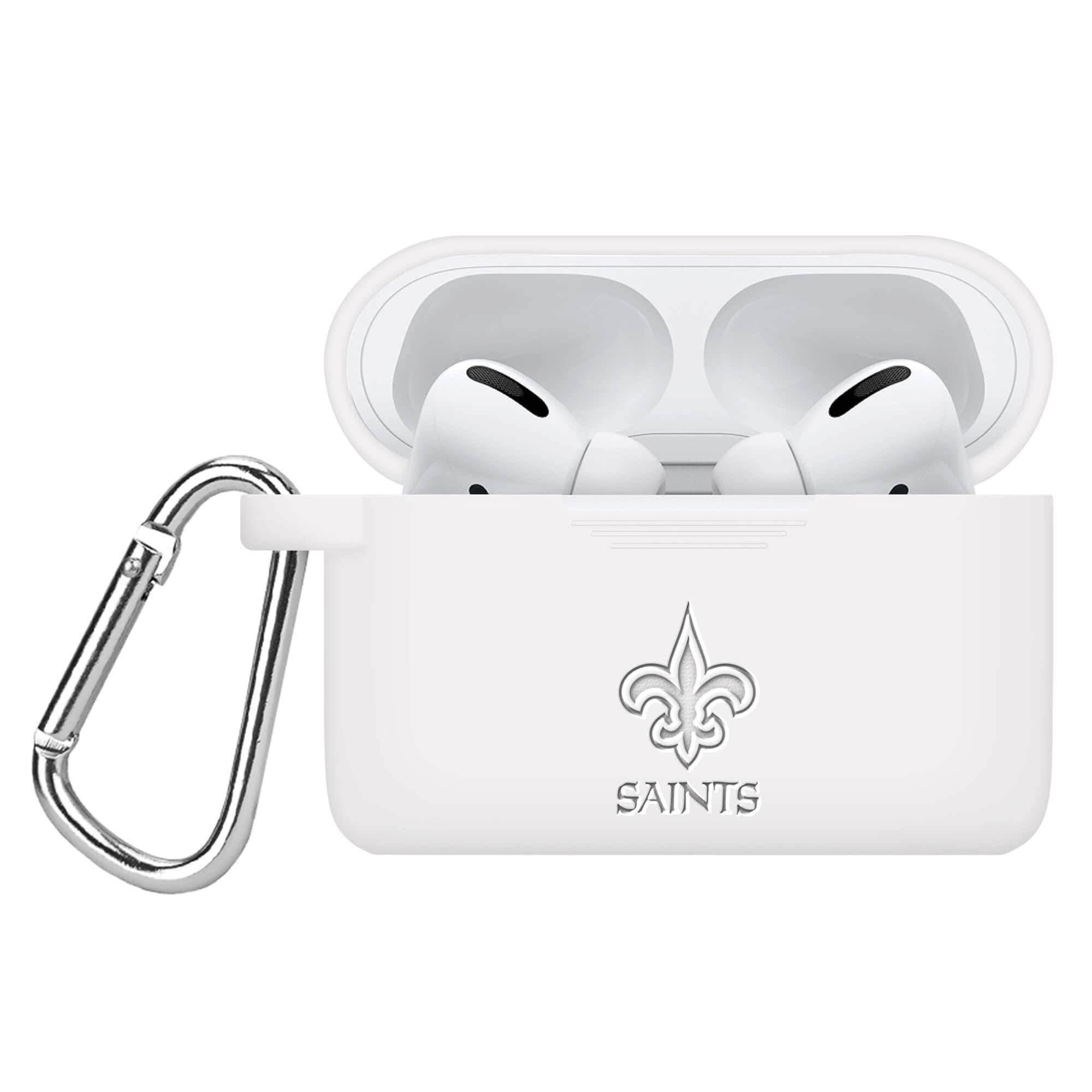 Front. Artinian - New Orleans Saints Debossed Silicone Airpods Pro Case Cover - No Size - Multicolor.