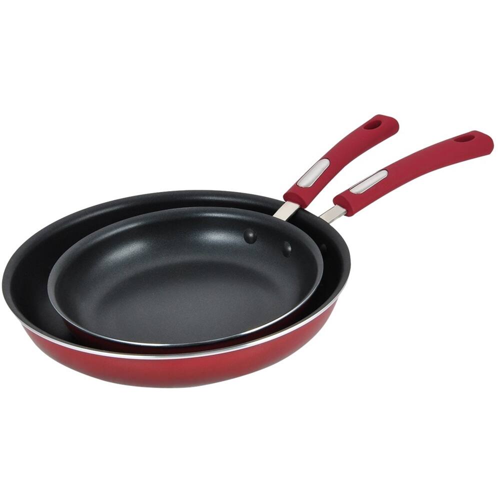 Best Buy: Hamilton Beach 2-piece Frying Pan Set Red Gradient With Black 