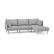 Front. Burrow - Modern Field 3-Seat Sofa with Attachable Ottoman - Fog.