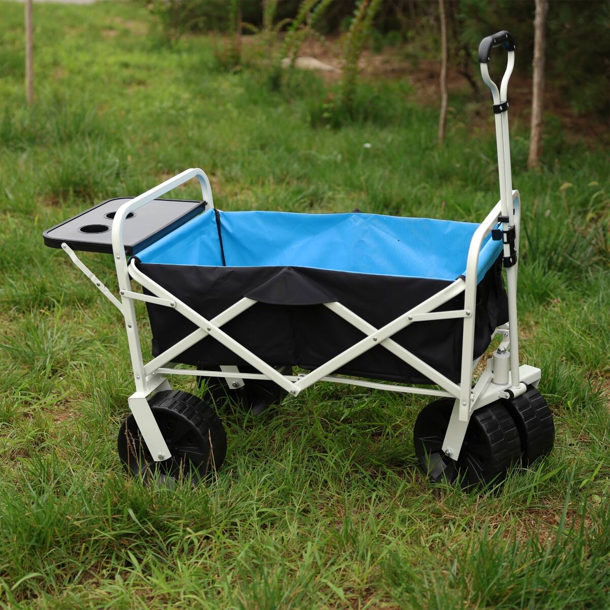 Alt View 1. Loheer - Loheer Folding Garden Wagon with Large Wheels and Side Table for Beach Shopping and Yard Work.