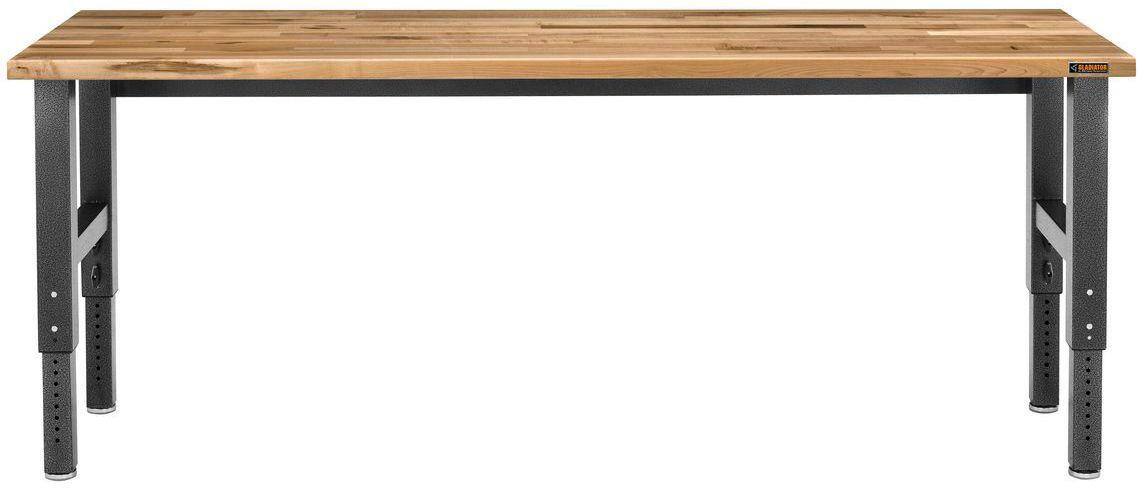 Front. Gladiator - 8' Adjustable Height Hardwood Workbench - Hammered Granite.