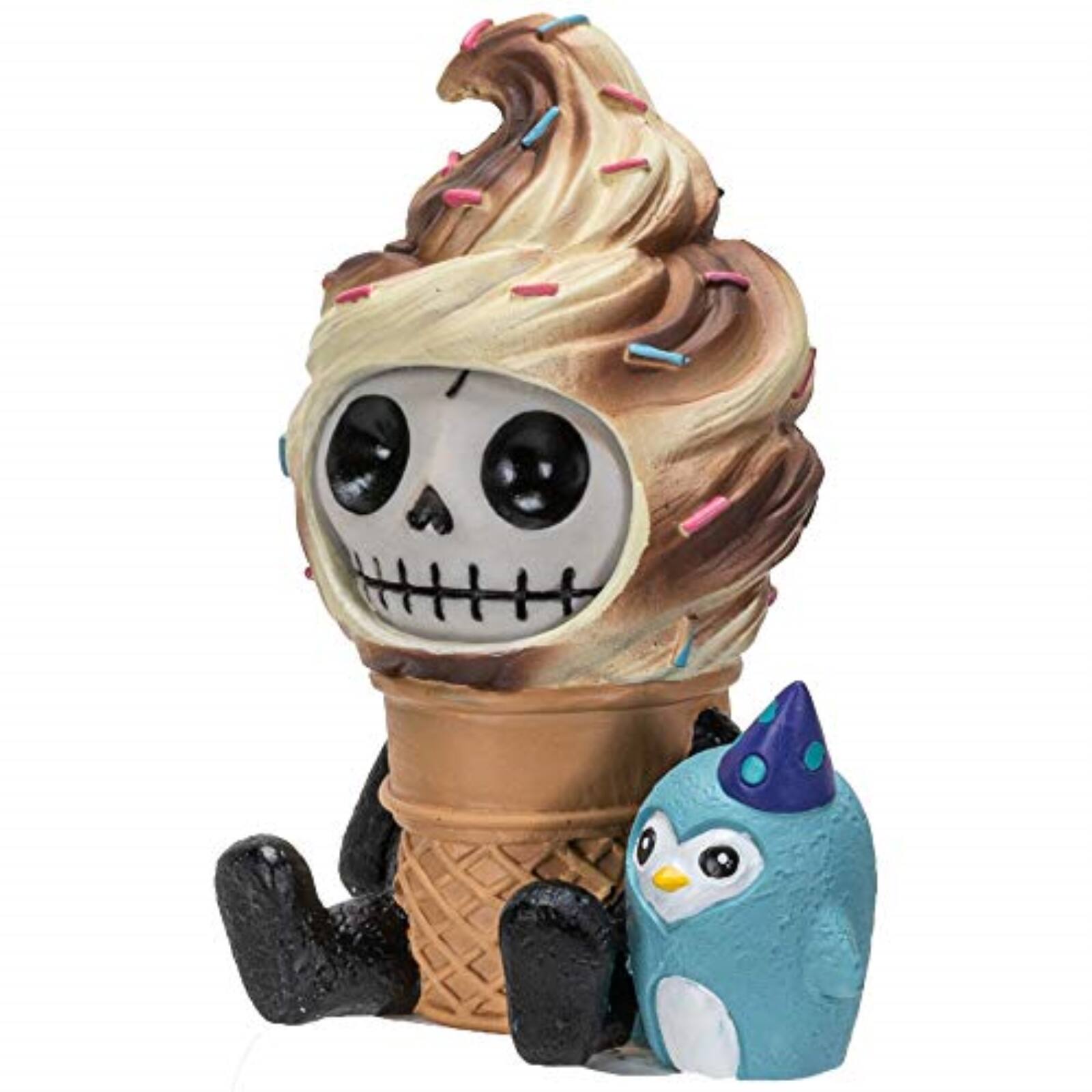 Alt View 1. Pacific Trading - Furrybones Softo Skeleton in Ice Cream Cone Figurine 3 inch - Brown.