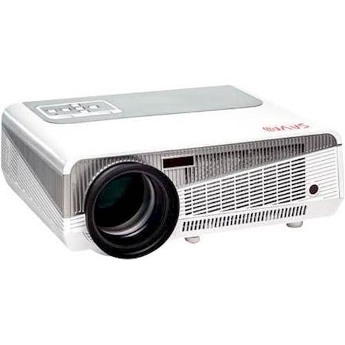 Angle View: Backyard Theater Systems - Savi 720p LED Projector with SilverScreen™ Recreation Series Theater System - White