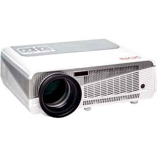 Angle. Backyard Theater Systems - Savi 720p LED Projector with SilverScreen™ Recreation Series Theater System - White.