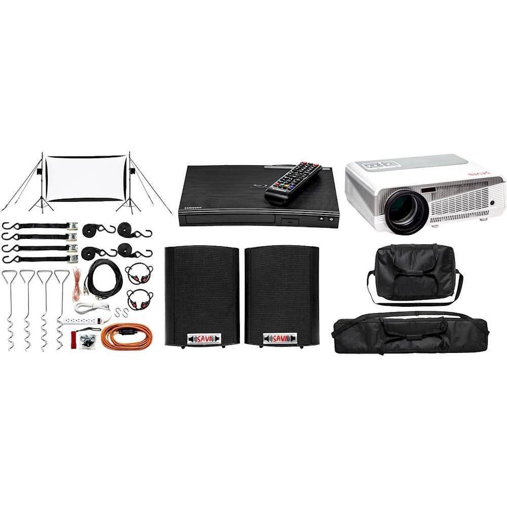 Alt View 11. Backyard Theater Systems - Savi 720p LED Projector with SilverScreen™ Recreation Series Theater System - White.