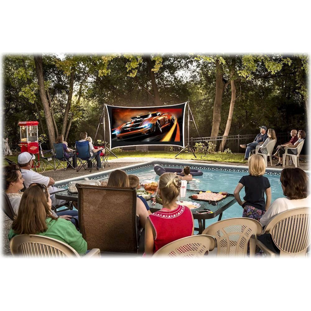 Alt View 20. Backyard Theater Systems - Savi 720p LED Projector with SilverScreen™ Recreation Series Theater System - White.